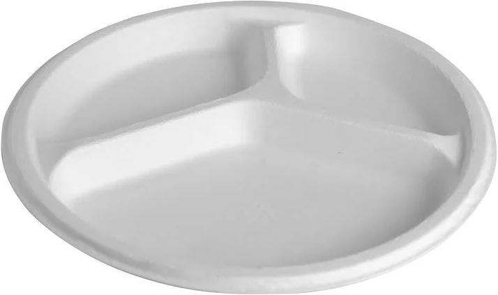Disposable Plate Biodegradable 3 Compartment 9 Inch